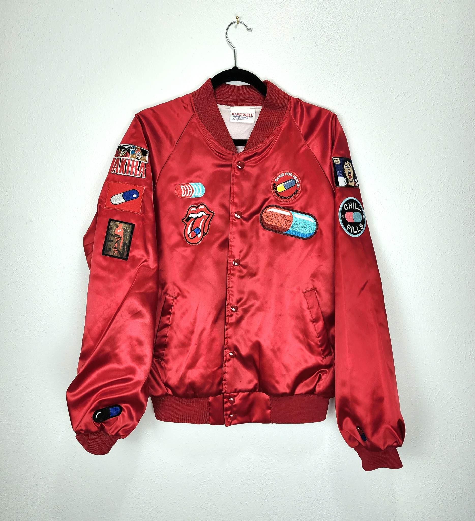 AKIRA CHILL PILLS Vintage Satin Jacket – artworkforhumans