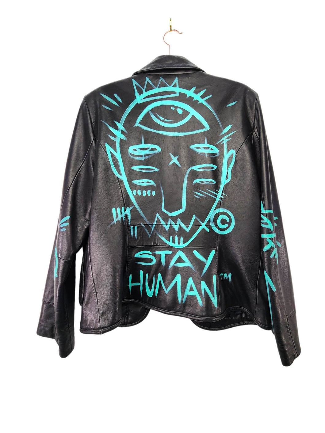 KEEP GOING + STAY HUMAN Leather Coat