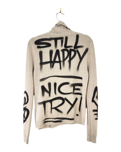 STILL HAPPY NICE TRY Woven Sweater